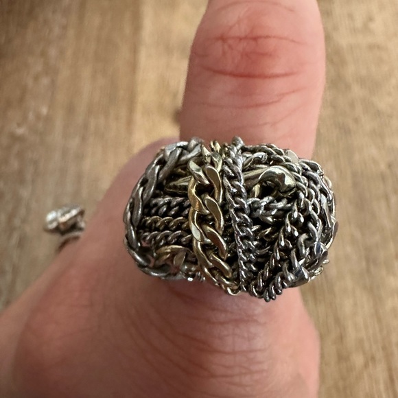 3 Ring Bundle-Stretch Rings-Mixed Metals-Statement Rings - Picture 7 of 10